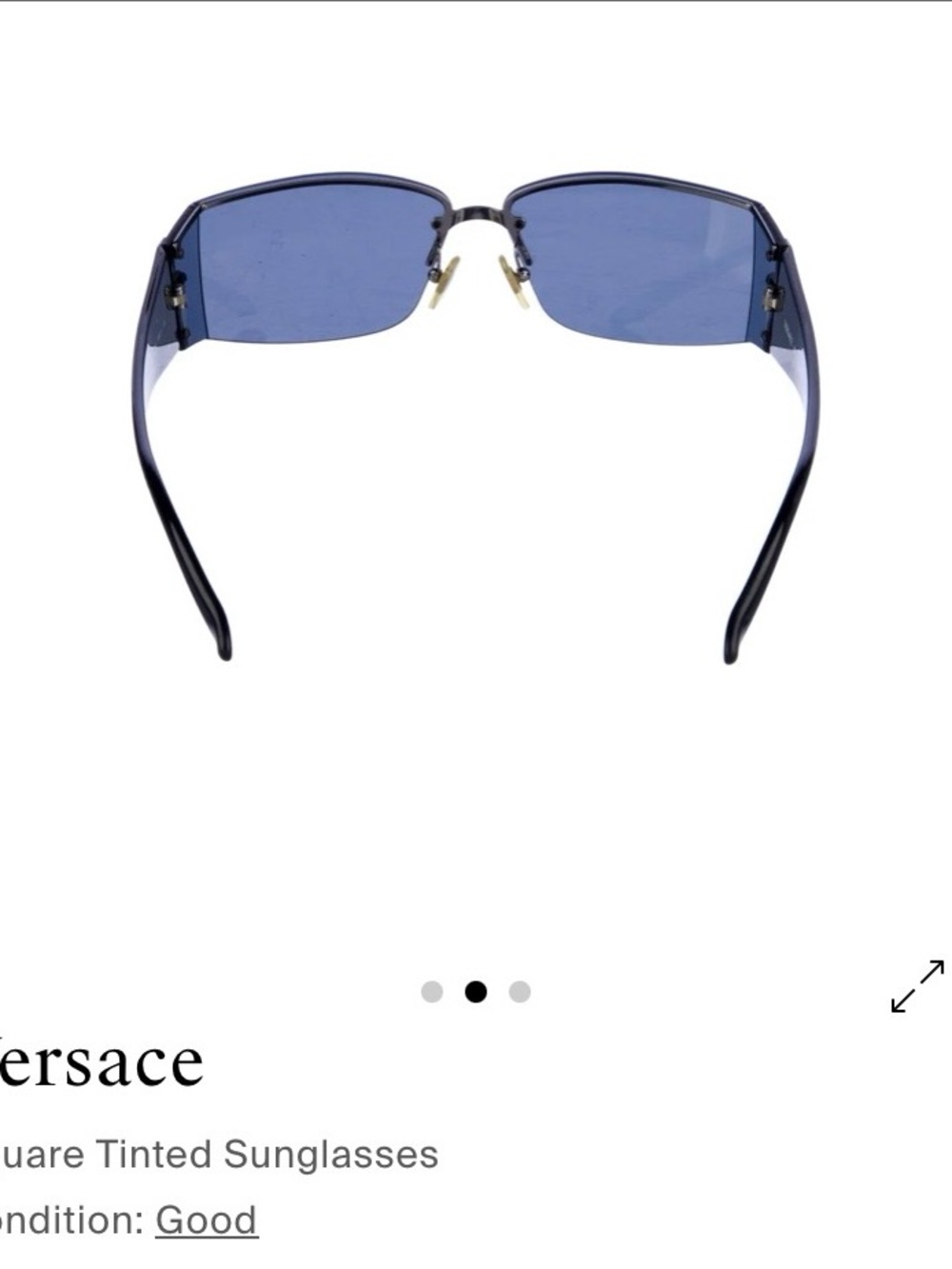 Versace Rimless Sunglasses with Blue Lenses - Picture 2 of 7